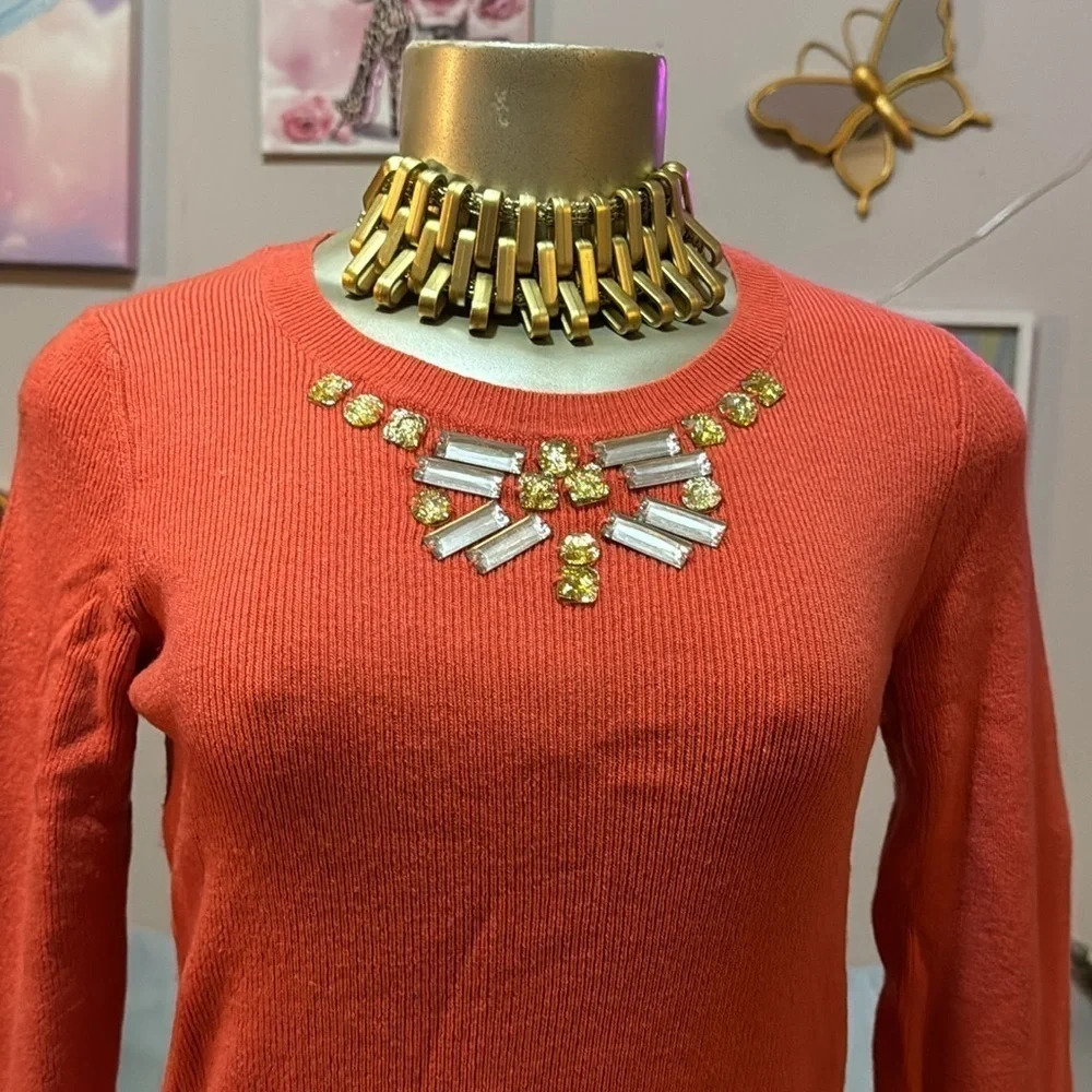 "Banana Republic Small Peplum Sweater with Front Embellishments"